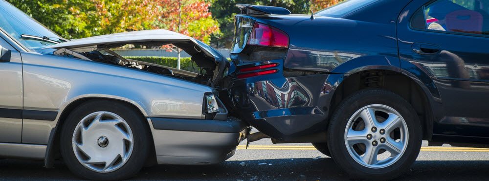 A rear-end collision documented for a crash report